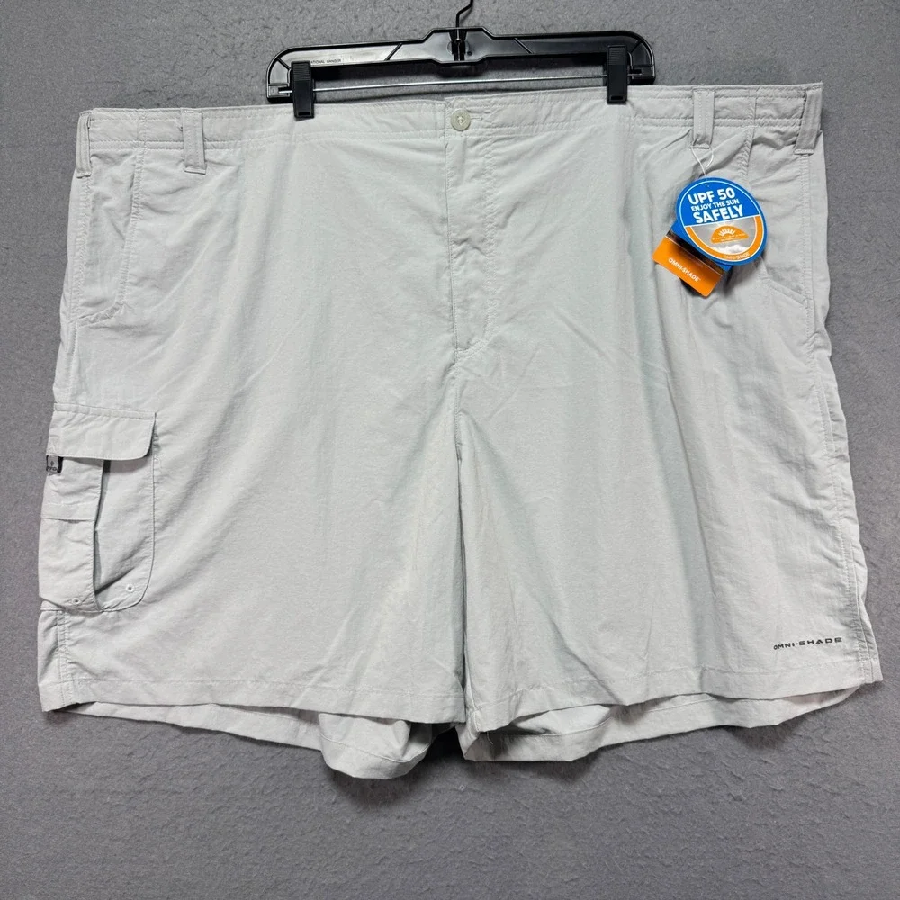 Columbia Men's PFG Omni Shade UPF 50 Gray 52X8 Cargo Fishing Shorts PFG